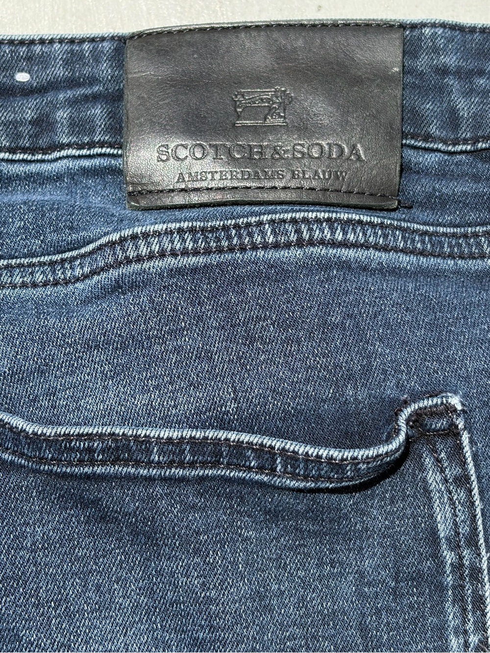Men's Scotch and Soda Jeans Blue Selvedge Straight 32 Hipster Denim Skim Stretch